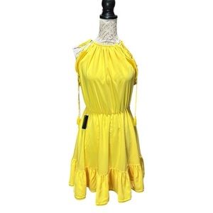 Bebe Yellow Summer Sleeveless Dress Size 0 NWT